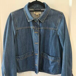Madewell Denim Cutoff Cropped Chore Coat Size Small